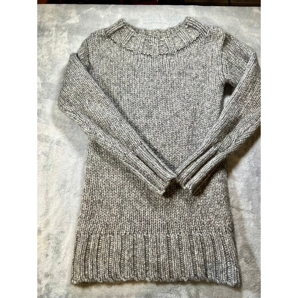 Babaton Alpaca Merino Wool Sweater XXS Grey Chunky Knit Crewneck Cozy